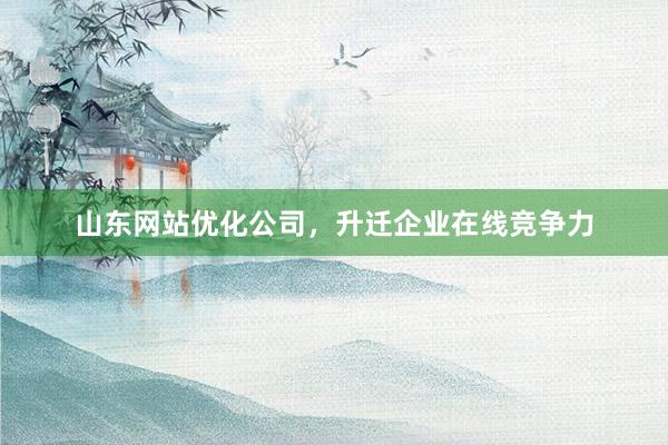 山东网站优化公司，升迁企业在线竞争力
